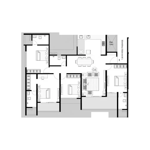Kohinoor Woodshire Bhugaon 4 BHK Floor Plan Image